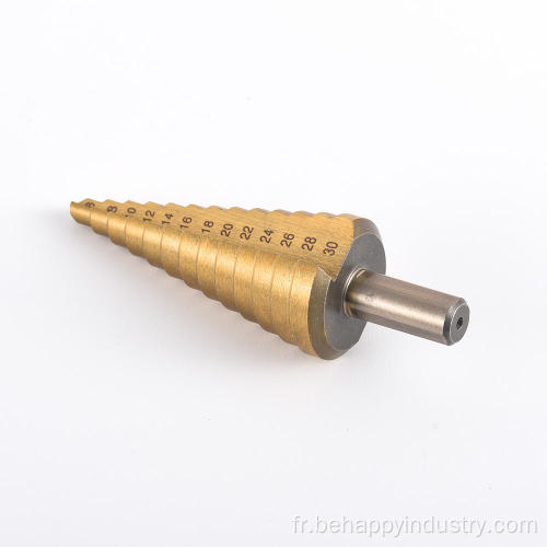 HSS Cone Cone Titanium enduit de pas de perceuse